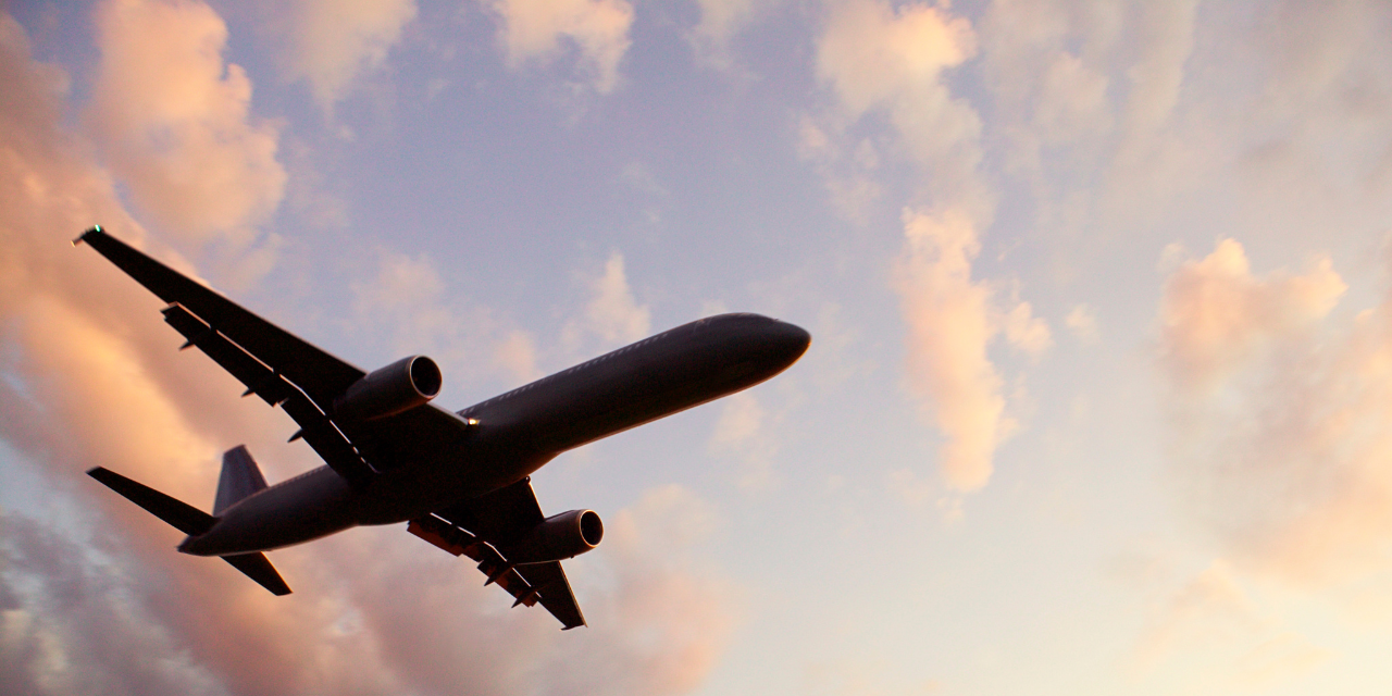 Airplane in the clouds