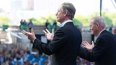 Steve Booth and Paul Purcell on stage.